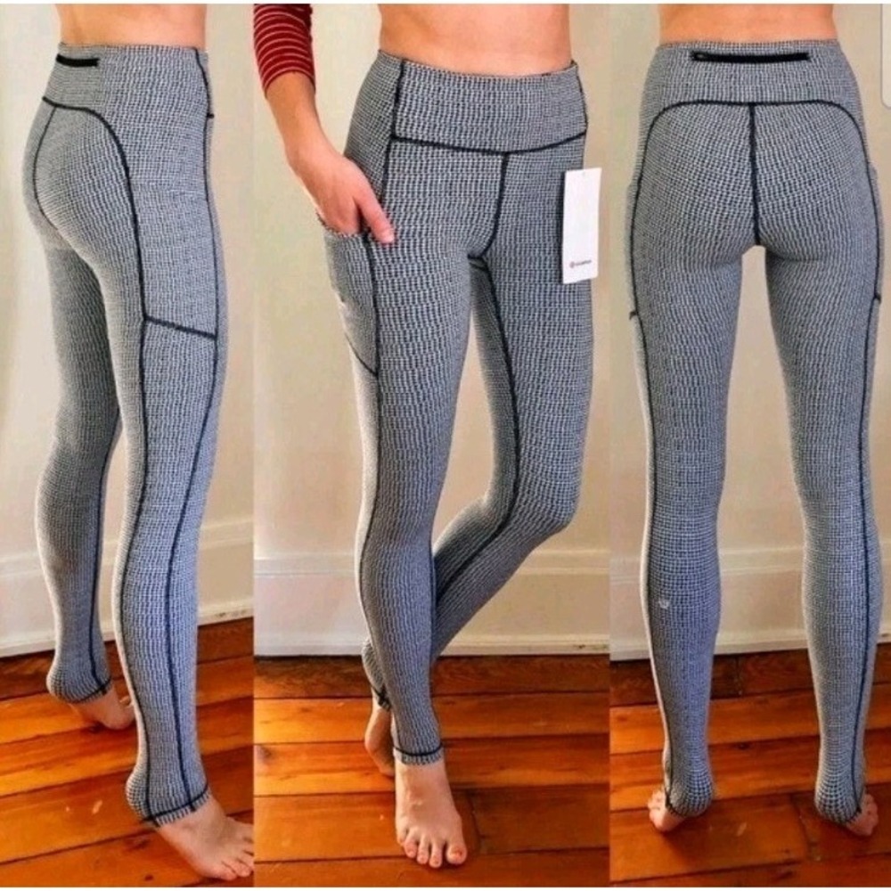 Lululemon Womens Pants 4 White Speed Up 28" Teeny Tooth Leggings Performance Run